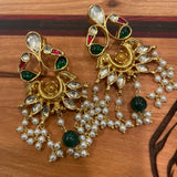 The Kundan Silver Earrings - Meena