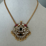 The Elegant Jadau Necklace(White)- Deivanai