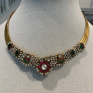 The Designer Pearl Silver Kundan Necklace - Arya