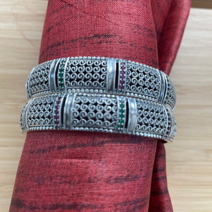 Jaal  Silver Bangles - Maya