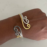 Dual tone Silver Fusion Bangles  Cuff