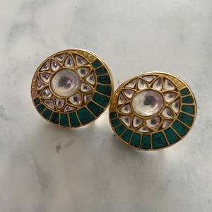 The Elegant gold tone Silver Stud Earrings