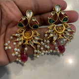 The Kundan Silver Earrings - Meena