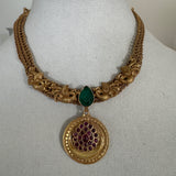 Traditional Gold Tone classic Silver Necklace - Thilaga