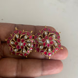 The Elegant gold tone Kundan Stud Earrings - Pooja