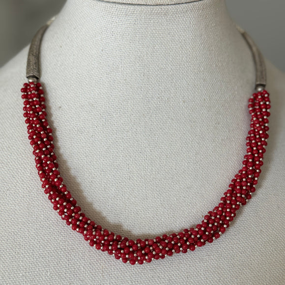 Real Coral Cluster Silver Necklace - Pavala