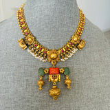 The Antique Statement Temple  Silver Necklace - Anjali