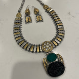 The Black Onyx Statement Silver Necklace