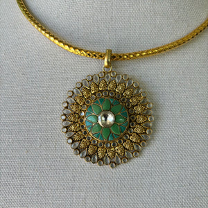 The Turquoise Silver  Pendant - Aqua