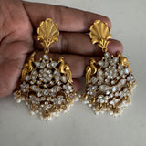 The Statement White Kundan Silver Earrings - Mayil