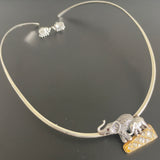 The  Elephant Silver Short Hasli Necklace