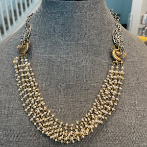 The Peacock Pearl Silver Necklace