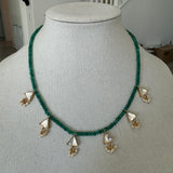 The Kundan  Gemstone Beaded Silver Necklace - Diya