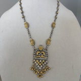 The two tone vintage Silver Necklace - Dharika