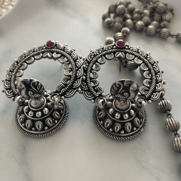 Buy Fresh Vibes Black Metal Oxidised Silver Mirror Work Jhumka Earrings for  Women - Stylish Big Jhumki Daily & Party Use Designer Antique Afghani  Earings for Girls Online at Best Prices in