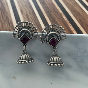 The Elegant Small Silver Jhumka Earrings