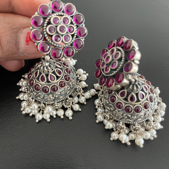 The Kemp Jhumkas Silver Earrings