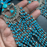 The Turquoise Multi -Layer Silver Necklace (One-Of-A-Kind)-Vaanam