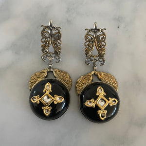 The Statement Black Onyx Silver Earrings