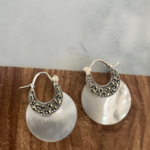 The Marcasite MOP Silver Earrings