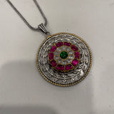 The Kundan Silver Pendant