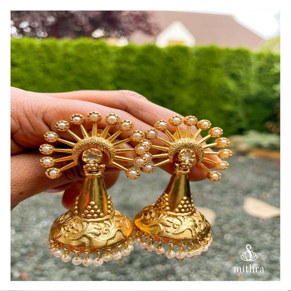 Buy Light Weight Gold Jhumka Bali Design Earrings for Female